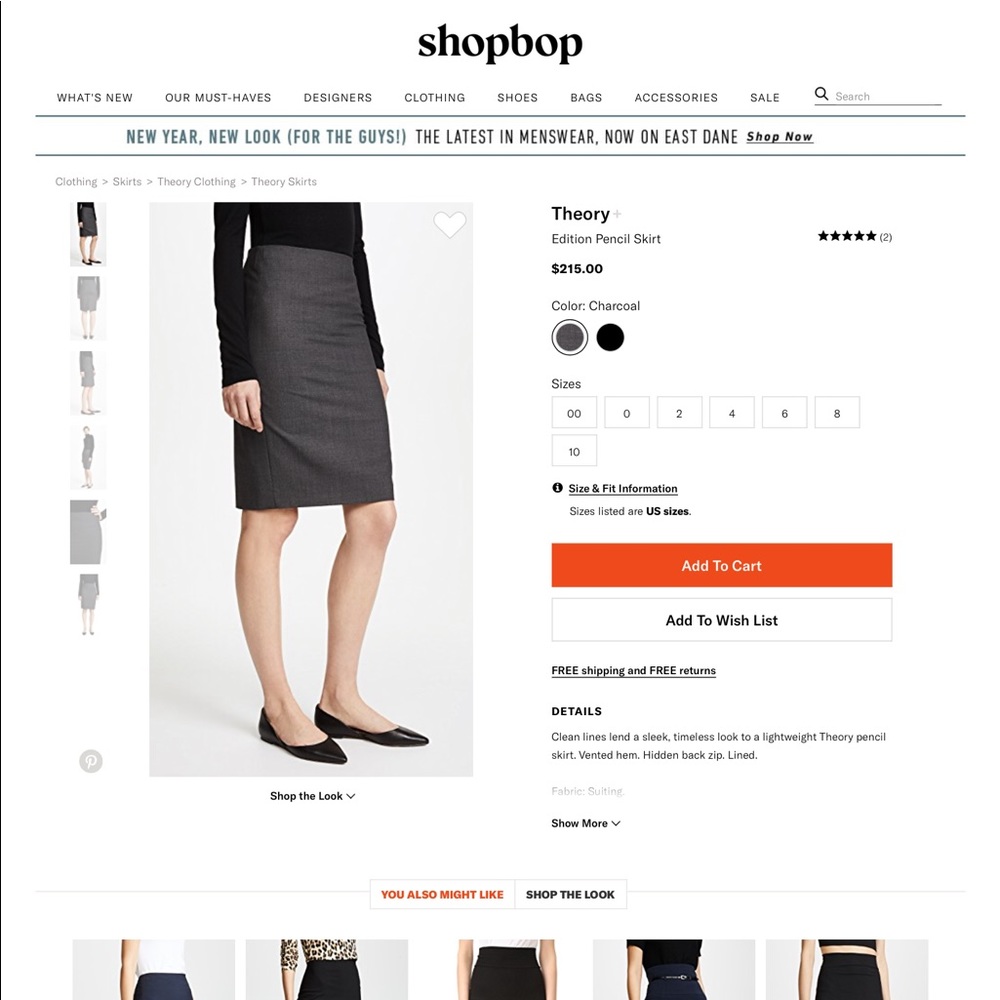 Theory wool work skirt